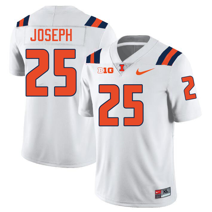 #25 Kerby Joseph Illinois Fighting Illini Football Jersey,Uniforms-White